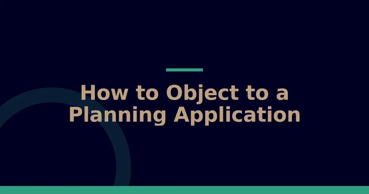 Planning objection checklist